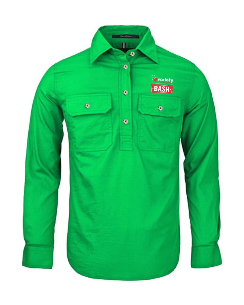 Ladies Pilbara ½ button shirt