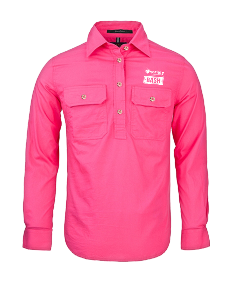 Ladies Pilbara ½ button shirt